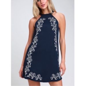 SOLD Lulus floral stitch detail dress
